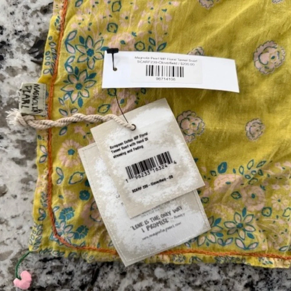 NWT Magnolia Pearl Cotton Tassel Scarf- Cloverfield - Picture 3 of 4